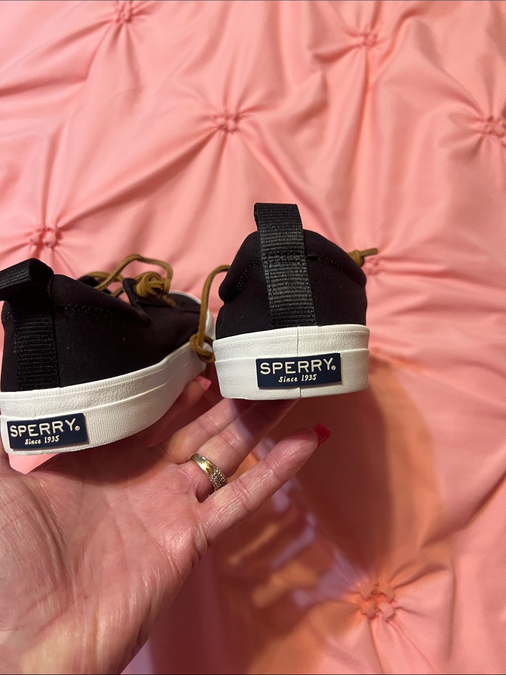 Sperry Black Crest vibe Sneakers with Brown Laces - Picture 5 of 5